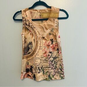 Floral Print Sleeveless Tunic Top